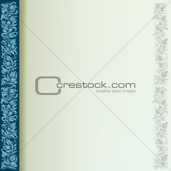 abstract floral ornament on a blue background