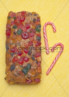  Holiday Fruit Cake with Candy Cane Candies