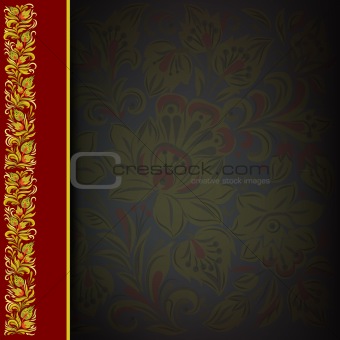 abstract floral ornament on a red background
