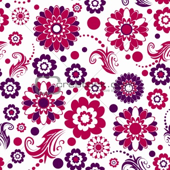 Seamless floral pattern (vector)