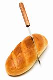 Fresh bread and knife