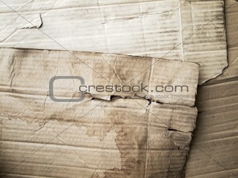 Dirty torn Brown crumpled cardboard