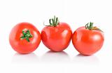 Three mellow red tomatoes