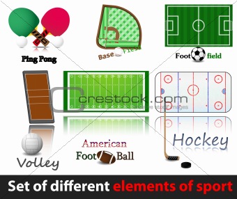 Set of elements of sport.