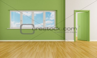 green empty room