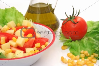 Salad and ingredients