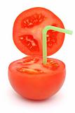 Tomato with straw