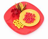 Candy on plate
