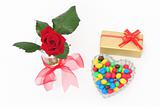 Rose, candy and gift