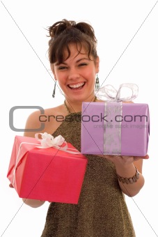 Happy girl with gift