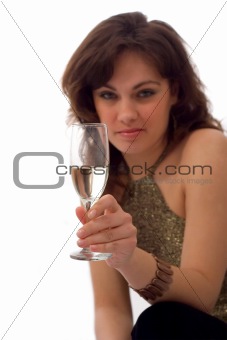 Girl, holding a drink