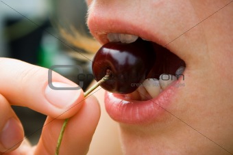 A bite of cherry