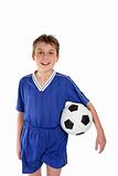 Boy in soccer uniform