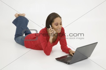 African American woman on a laptop