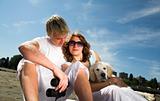 young couple on the beach