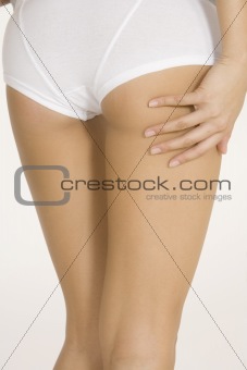 Legs of young caucasian woman
