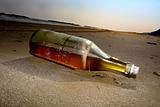 Bottle abandoned on the beach