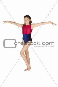10 year old girl in gymnastics poses