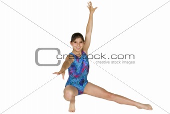 12 year old girl in gymnastics poses