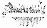 Grass silhouette frame / vector