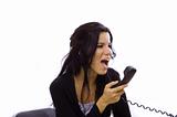 Angry woman yelling in the phone