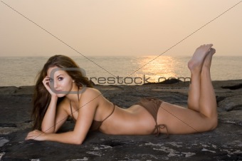 Lovely Young Woman in a Bikini