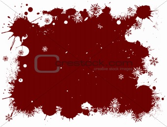White and Red SnowFlake Grunge