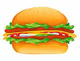 hamburger rasterized vector illustration