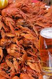 Mug of beer and crayfishes
