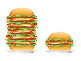hamburgers rasterized vector illustration