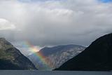 Rainbow in a Beautiful Norwegian fjord