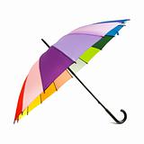 multicolored rainbow umbrella - isolated on white background