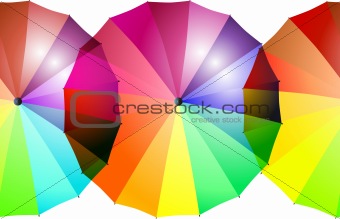 seamless border of multicolored umbrellas