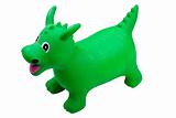 Green inflatable toy dragon