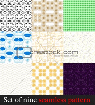 Set nine seamless patterns