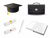 The collection of accessories for the graduate