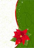 Red poinsettia vertical Christmas place card