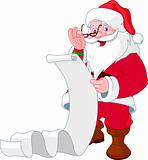 Santa Claus reading list of gifts