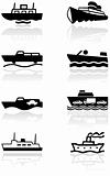 Boat symbol vector illustration set.