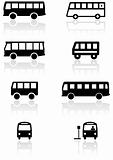 Bus or van symbol vector set.