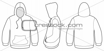 Hooded sweater template vector illustration.