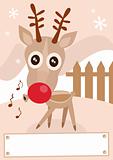 Reindeer holiday winter season vector illustration.