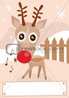 Reindeer holiday winter season vector illustration.
