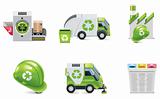 Vector trash recycling icon set