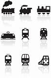 Train symbol vector illustration set.