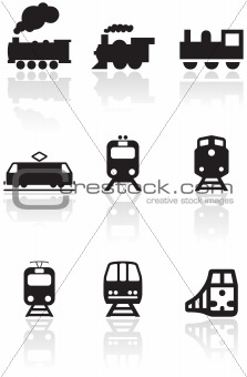 Train symbol vector illustration set.