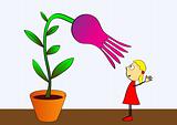 cultivation of flowers - vector