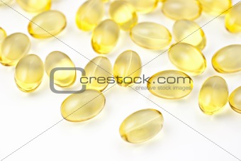 Gel vitamin supplement capsules.