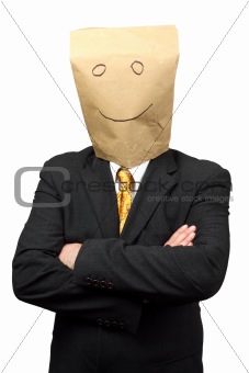 Businessman with a paper-bag