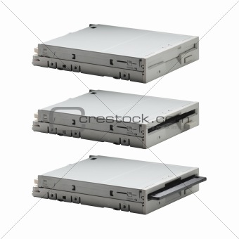 Floppy drive in three actions